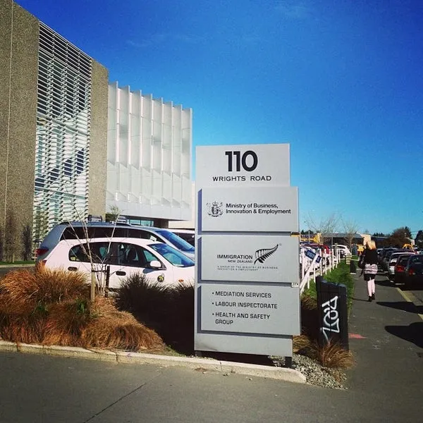 Temporary office for Immigration NZ's Christchurch branch after the earthquake